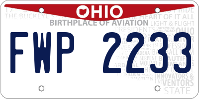 OH license plate FWP2233