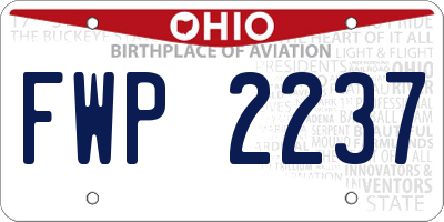 OH license plate FWP2237