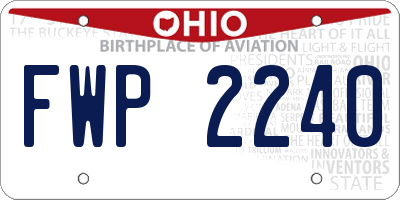 OH license plate FWP2240