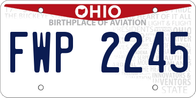 OH license plate FWP2245