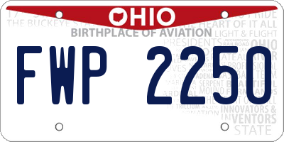 OH license plate FWP2250