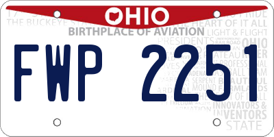 OH license plate FWP2251
