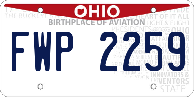 OH license plate FWP2259