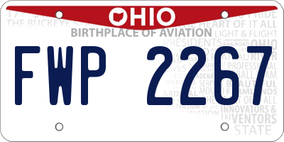 OH license plate FWP2267