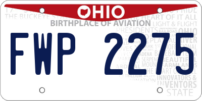 OH license plate FWP2275