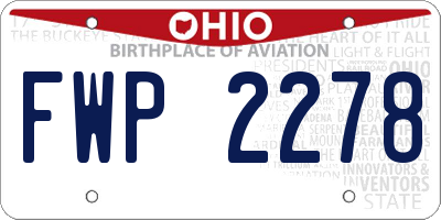 OH license plate FWP2278
