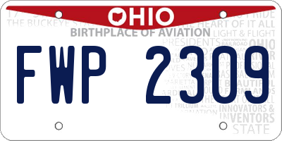 OH license plate FWP2309
