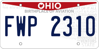 OH license plate FWP2310