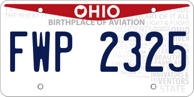OH license plate FWP2325
