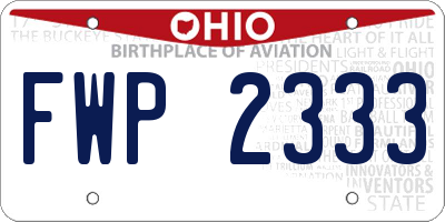 OH license plate FWP2333