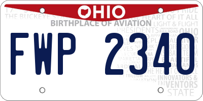 OH license plate FWP2340