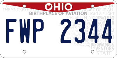 OH license plate FWP2344