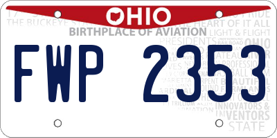 OH license plate FWP2353