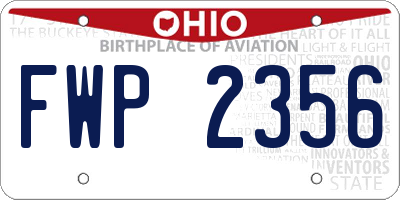 OH license plate FWP2356