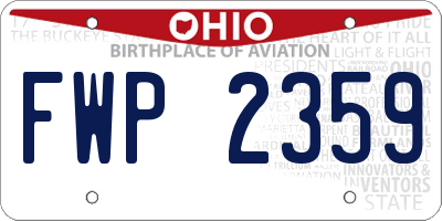 OH license plate FWP2359
