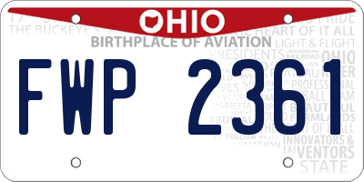 OH license plate FWP2361