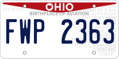 OH license plate FWP2363