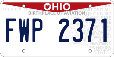 OH license plate FWP2371