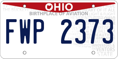OH license plate FWP2373