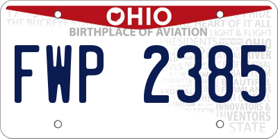 OH license plate FWP2385