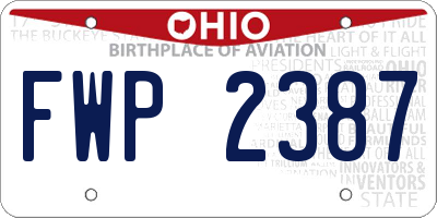 OH license plate FWP2387