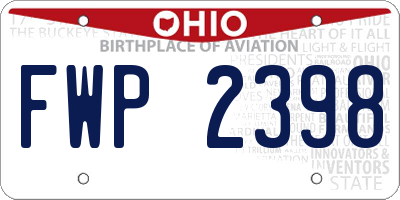 OH license plate FWP2398