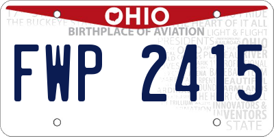 OH license plate FWP2415