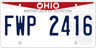 OH license plate FWP2416