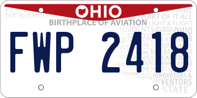 OH license plate FWP2418