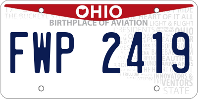 OH license plate FWP2419