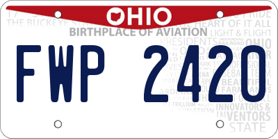 OH license plate FWP2420