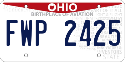 OH license plate FWP2425