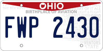 OH license plate FWP2430