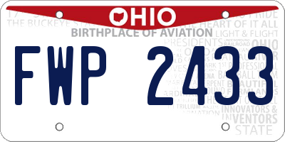 OH license plate FWP2433