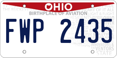 OH license plate FWP2435