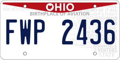 OH license plate FWP2436