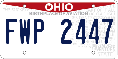 OH license plate FWP2447
