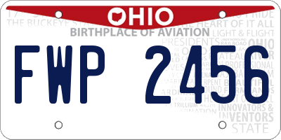 OH license plate FWP2456