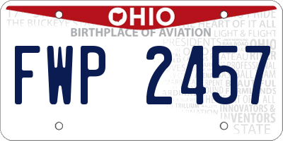 OH license plate FWP2457