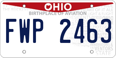 OH license plate FWP2463