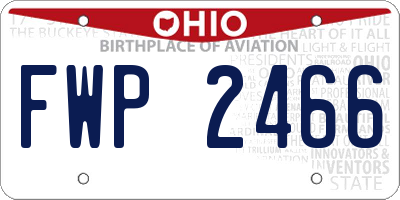 OH license plate FWP2466