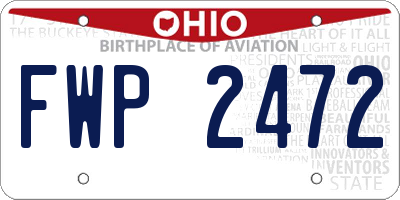 OH license plate FWP2472