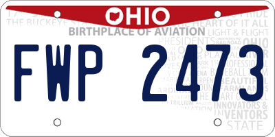 OH license plate FWP2473