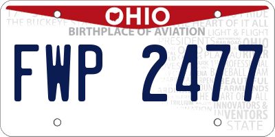 OH license plate FWP2477