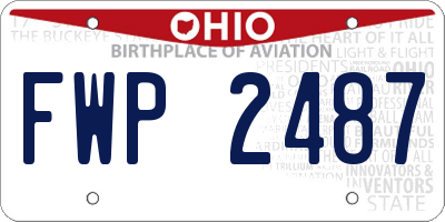 OH license plate FWP2487