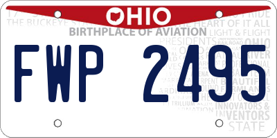 OH license plate FWP2495