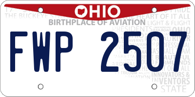 OH license plate FWP2507