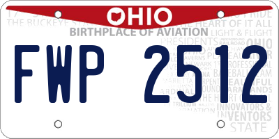 OH license plate FWP2512