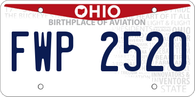 OH license plate FWP2520