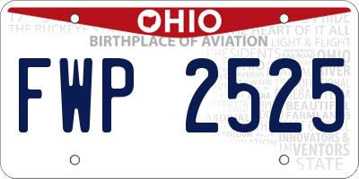 OH license plate FWP2525